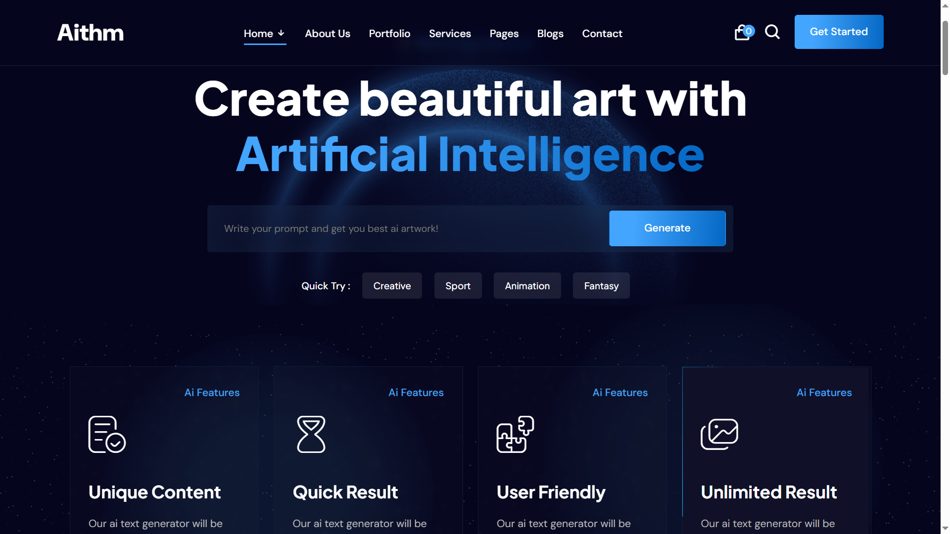 Aithm - AI Agency Startup HTML Template